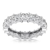 1.5 Carat Total Weight 14k White Gold Stingray Common Prong Natural Diamond Eternity Ring Wedding Band (F-G Color, SI1-SI2 Clarity) - 7 -  Avariah