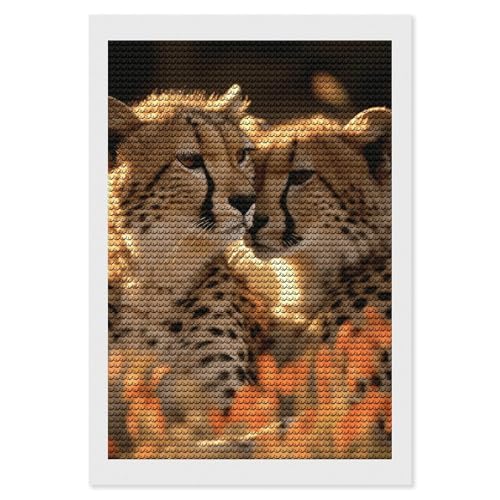 Kits d'art diamant adulte guépard pour décorer votre salon de strass