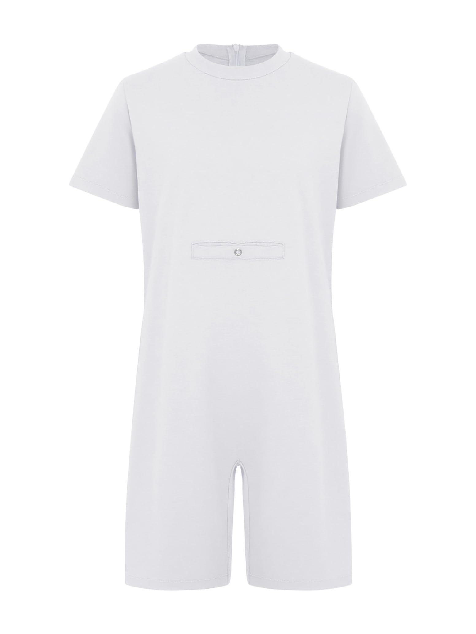 inlzdz Monos Cortos De Manga Corta con Cremallera para Niños Y Niñas Ropa Adaptativa con Necesidades Especiales Mono Sensoria