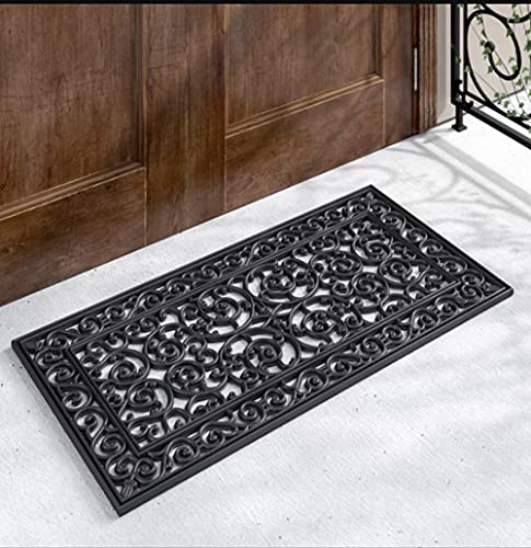 A1Hc Large Outdoor Floor Mat, Natural Rubber, 24"X48", Ideal For Outside Entryway, Scrapes Shoes Clean Of Dirt & Grime, Heavy Duty Door Mat For Indoor Outdoor, Rug Mats For Entry, Patio Busy Areas #TOP3