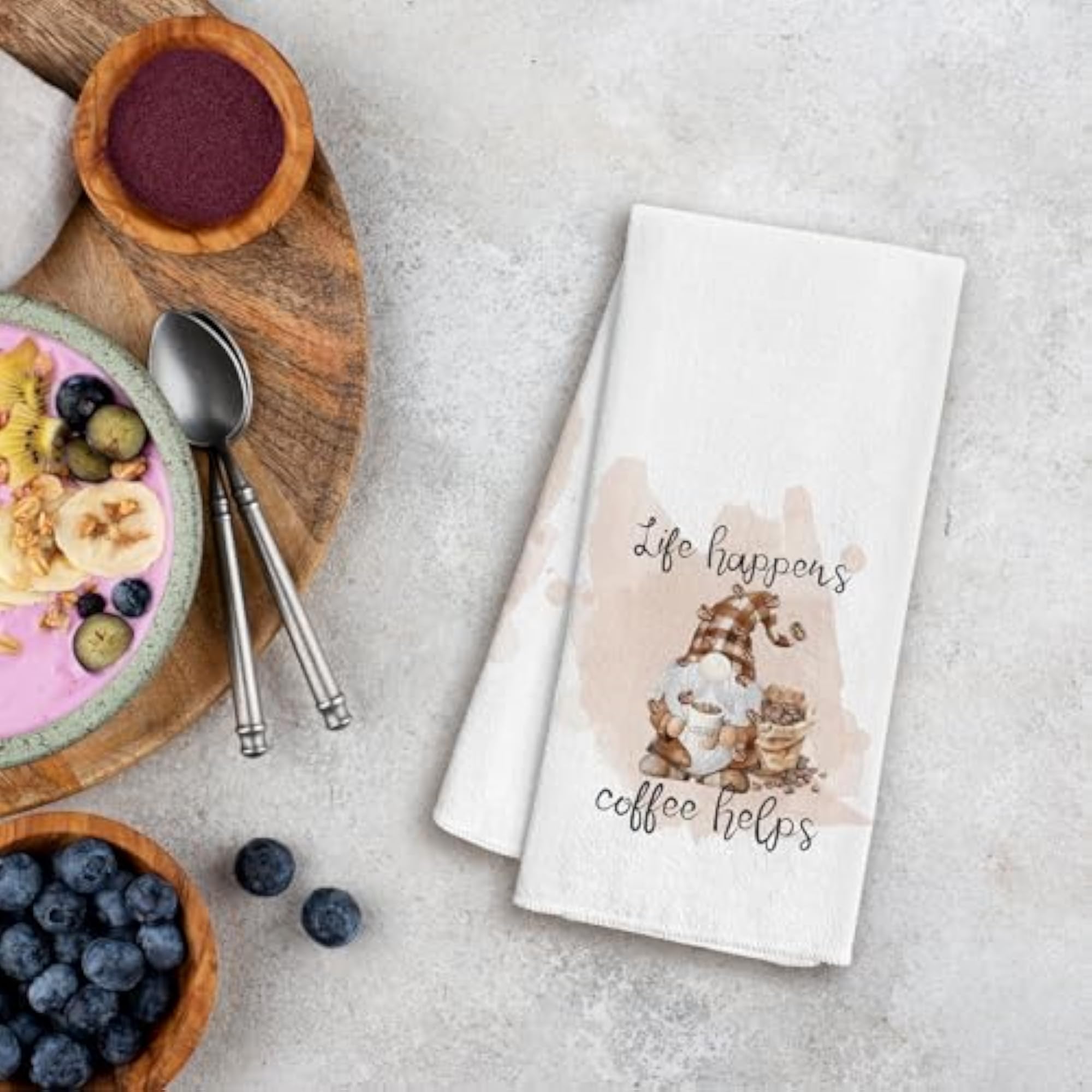 Coffee Gnomes Kitchen Towels, Decorative Hand Towels