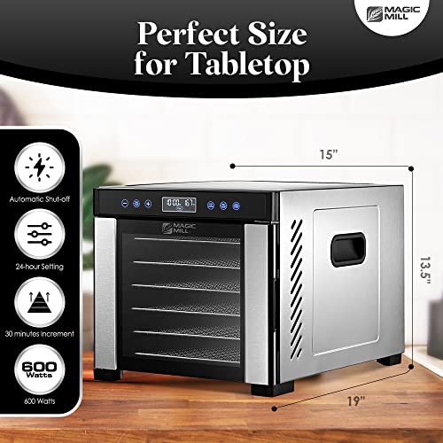 Magic Mill Food Dehydrator Machine | 7 Stainless Steel Trays | Dryer For Jerky, Dog Treats, Herb, Meat, Beef, Fruit | Keep Warm Function, Digital Timer And Temperature Control, Equipped Safety Over-Heat Protection, Etl Approved - (Mfd-7070, 7 Stainless Steel Trays) #TOP1