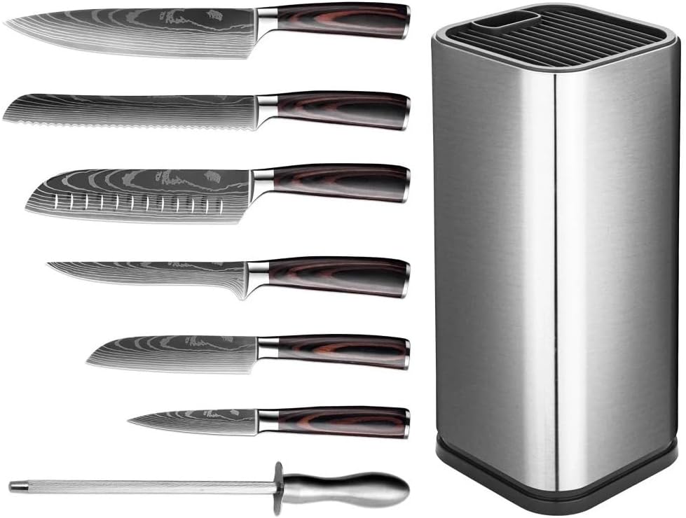 Set Cuchillos Cocina 8 Piezas Acero Inoxidable Base