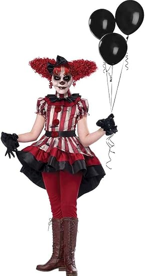 Amazon.com: Wicked Clown Costume Girl's 