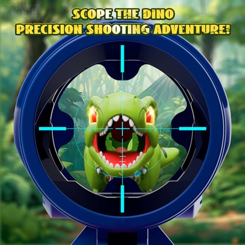 Realistic Dinosaur Moveable Shooting Toys, 2 Pack Launchers with Aiming, Roaring Dino Eyes & Belly Glow, LCD Score Record, Stocking Stuffers for Kids Toys Gifts for Boy Ages 3 4 5 6 7 8 9 10+ Year Old by Hanroni - Image 4
