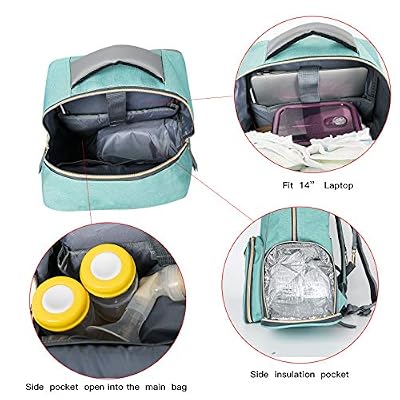 MOMIGO Breast Pump Backpack Diaper Bag - Multi-Function Mommy Outdoor Working Backpack with Insulation Pocket