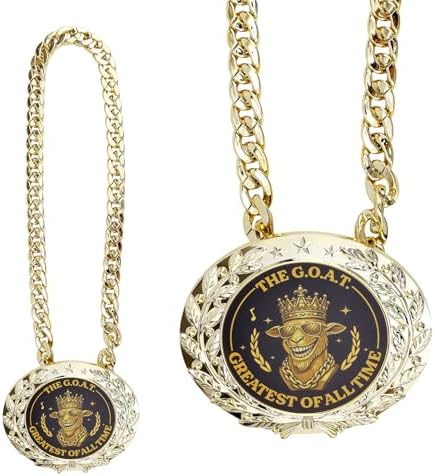 Goat Medal Champion Chain, Goat Trophy Award for Football Soccer Basketball & Fantasy Sports Funny Winner Medal for Kids and Adults