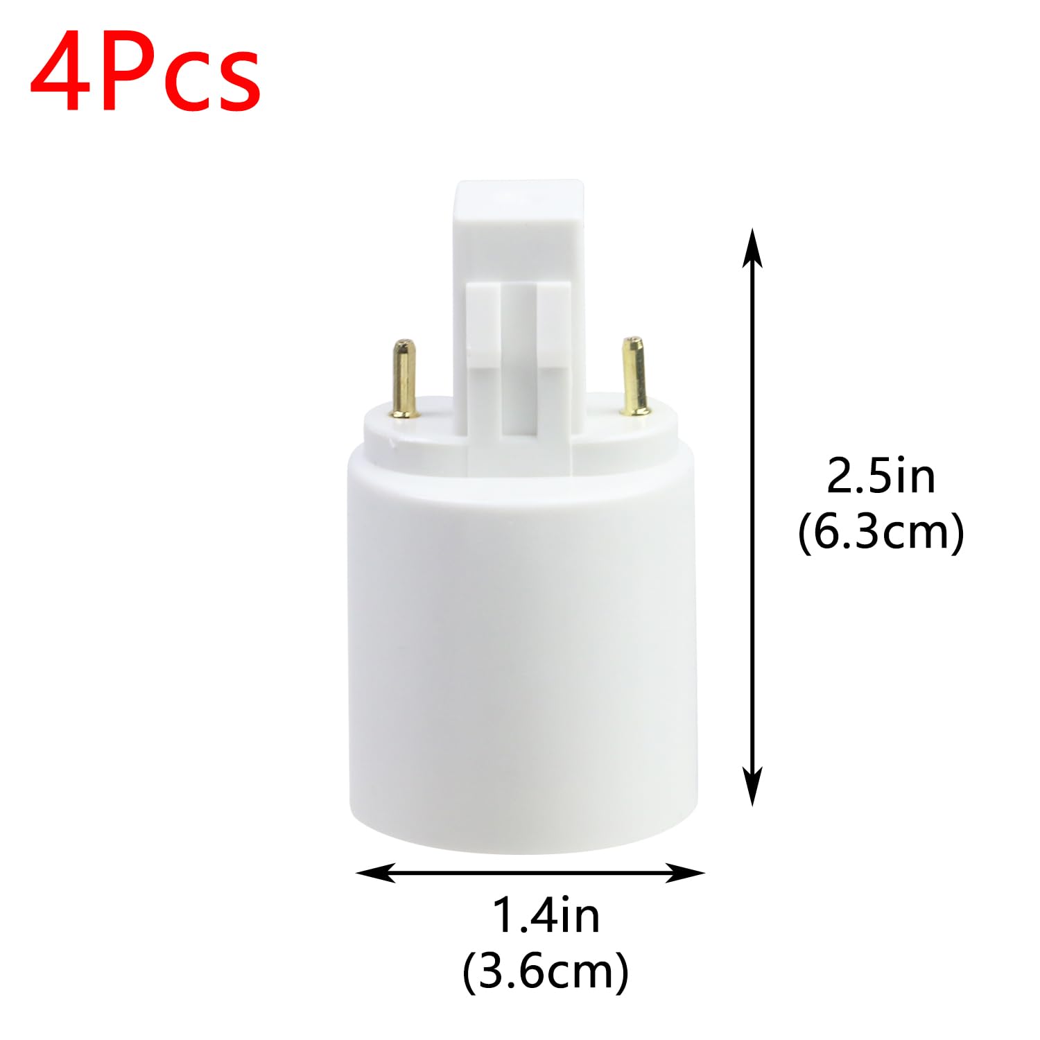 Geesatis 4Pcs Light Socket Adapter Gx23 to E27 Converters Lamp Holder image 2