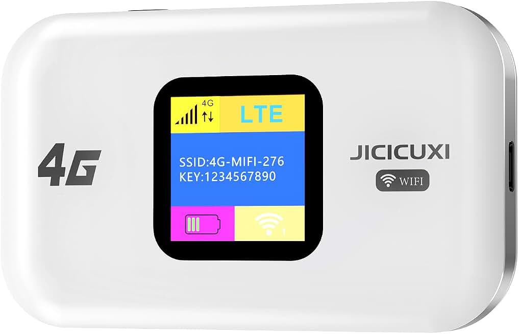 Portable WiFi 6 Travel Router 4G LTE Mobile Hotspot, Pearl White | Portable WiFi Hotspot for Travel, 3000mAh, 300Mbps High Speed Hotspot Device Supports 12 Users, Camping, Motorhomes, Office