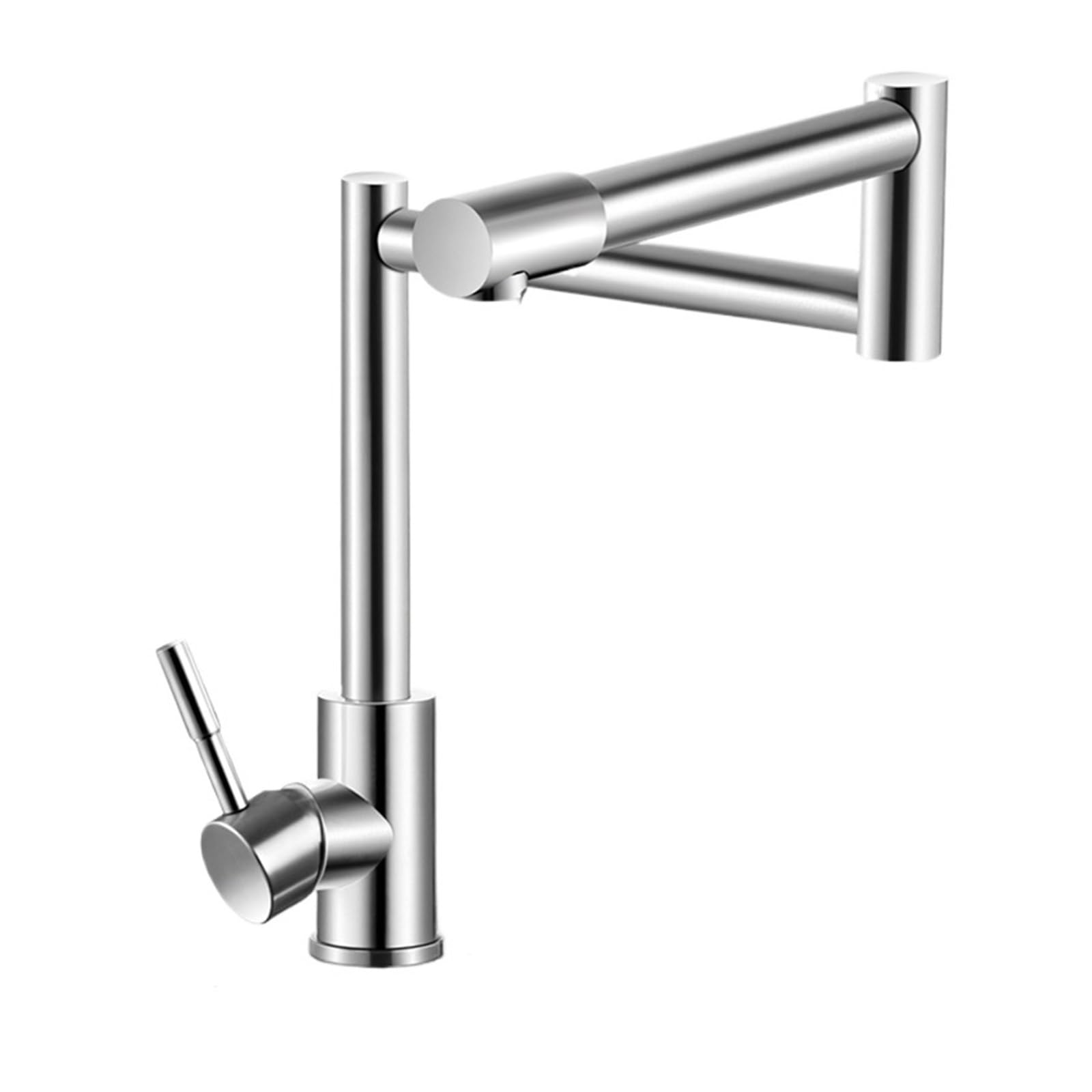 Robinet de cuisine pliant inox 304 avec bec pivotant 360 et poignée ergonomique nickel