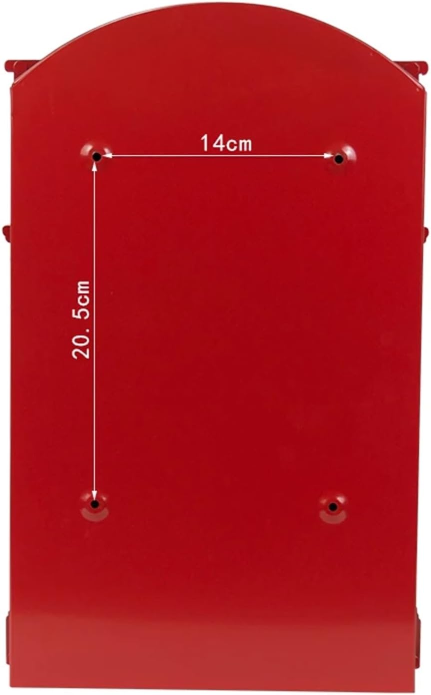 Post Box Wall Mount Locking Mailbox Vintage Lockable Metal Mailboxe Large Capacity Postbox Security Mail Letter Post Box Outdoor Mail Box Letter Box(Black)