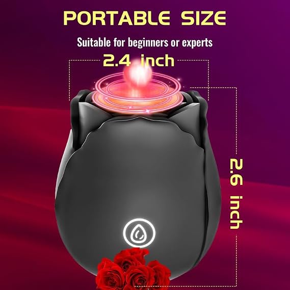 Upgrade Mode 2026 New Red Roses Flower Toy for Women, Whisper-Quiet & Waterproof Design Toys MGBlack593 (Black)