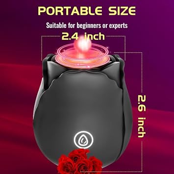 Upgrade Mode 2026 New Red Roses Flower Toy for Women, Whisper-Quiet & Waterproof Design Toys MGBlack593 (Black)