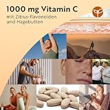Nutravita Vitamin C 1000mg hochdosiert – 6 Monatsvorrat – Mit Bioflavonoide aus der Bitterorange und Hagebutte –180 Tabletten – 6 Monatsvorrat – Ohne unerwünschte Zusätze