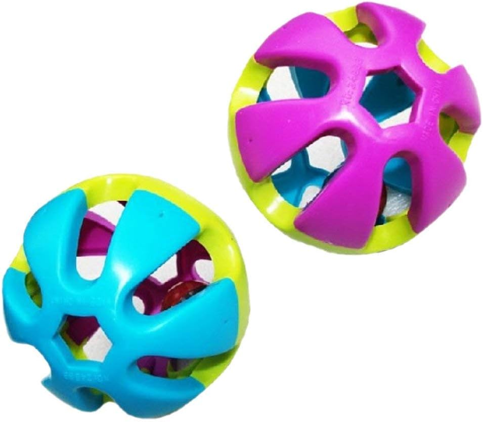 1Pcs Colorful Parrot Birds Toy Ball With Bell For Parakeet Budgie Cockatiel Pet Rabbit Cat Dog Toys Ball