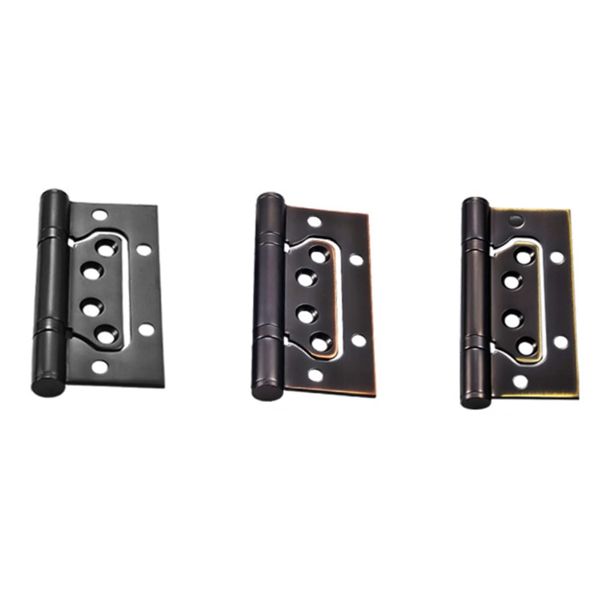Hohopeti Sturdy Spring Hinge Flush Mounting Stainless Steel Door Hinges for Kitchen Cabinets Black Finish