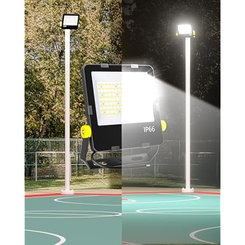 Gefolly Flood Lights Outdoor 800W Equivalent, 14000LM Stadium Lights Super Bright 5000K Dusk to Dawn Led Flood Light Outdoor, IP66 Waterproof Security Light for Sport Fields, Courts, Yard and Barn Cover