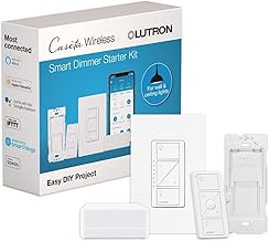Lutron Caseta Smart Start Kit, Dimmer Switch with Smart Bridge and Wall Mount Pico Adapter, Works with Alexa, Apple HomeKi...