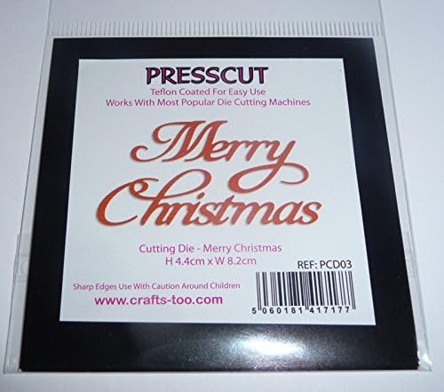 Presscut MERRY CHRISTMAS word sentiment teflon coated metal cutting die