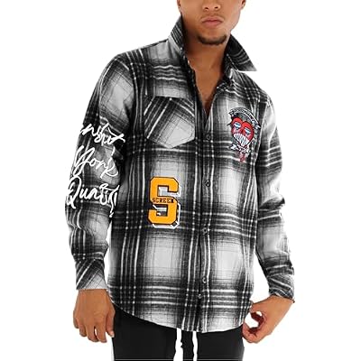 SCREENSHOT Shacket 3202 Mens Casual Plaid Flannel Shacket Shirt Jacket Button Down Long Sleeve