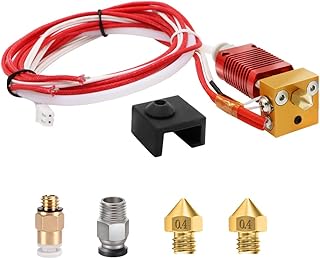 Ender 3 Hotend, Assembly Upgarde MK8 Extruder Hotend Kit Replacement 24V with Heat Block/0.4mm Nozzle*2/1*Silicone Sock, Ender 3 V2 Hotend for Creality Ender 3 Series Metal Hot end Kit