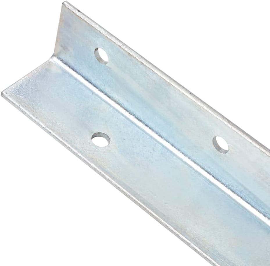 'vidaXL L-Shaped Ground Anchors Set - Galvanized Steel Anchors for Play Towers & Outdoor Structures - Includes Screws and Washers