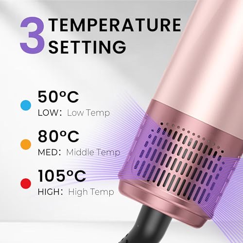 Image of 5 in 1 Hair Dryer Brush Set, Air Curler Wrap Hair Styler Blow Dryer Brush with 3 Temps, Upgrade Negative Ion Hot Air Brush Curling Brush Iron, Hair Styling Tools for Dry Curl Straighten