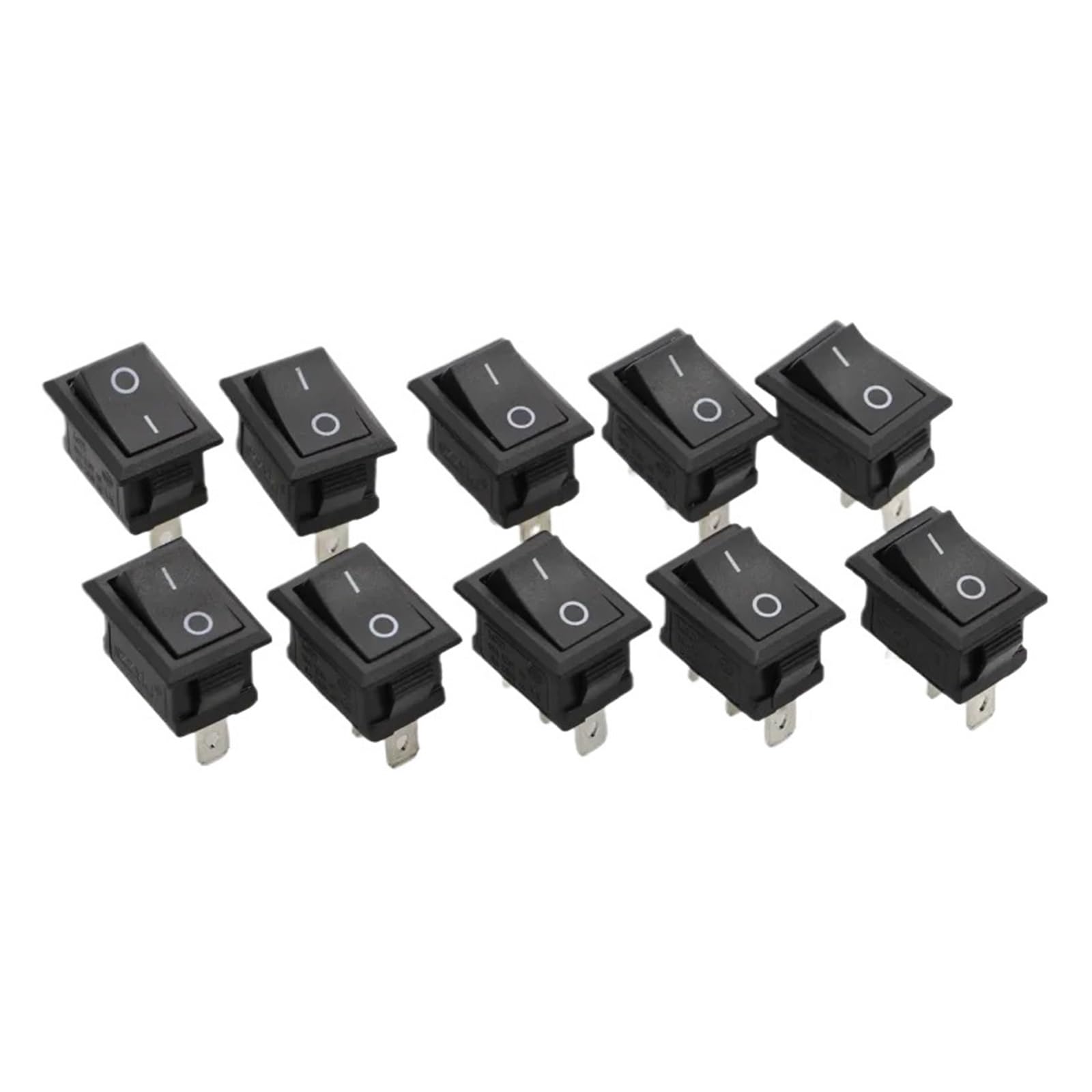 XQJVDGFRY 10PCS 2D3P-Black 15 x 21mm SPST On/Off Boat Rocker Switch 6A 250V KCD1 KCD1-101