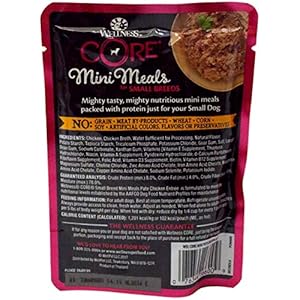   Wellness-CORE-Mini-Meals-Grain-Free-Small-Breed-Dog-Wet-Food-3-Flavor-6-Pouch-Sampler-2-Each-Chicken-Pate-Chunky-Chicken-and-Liver-Shredded-Chicken-Turkey-3-Ounces-Plus-Toy-Bundle