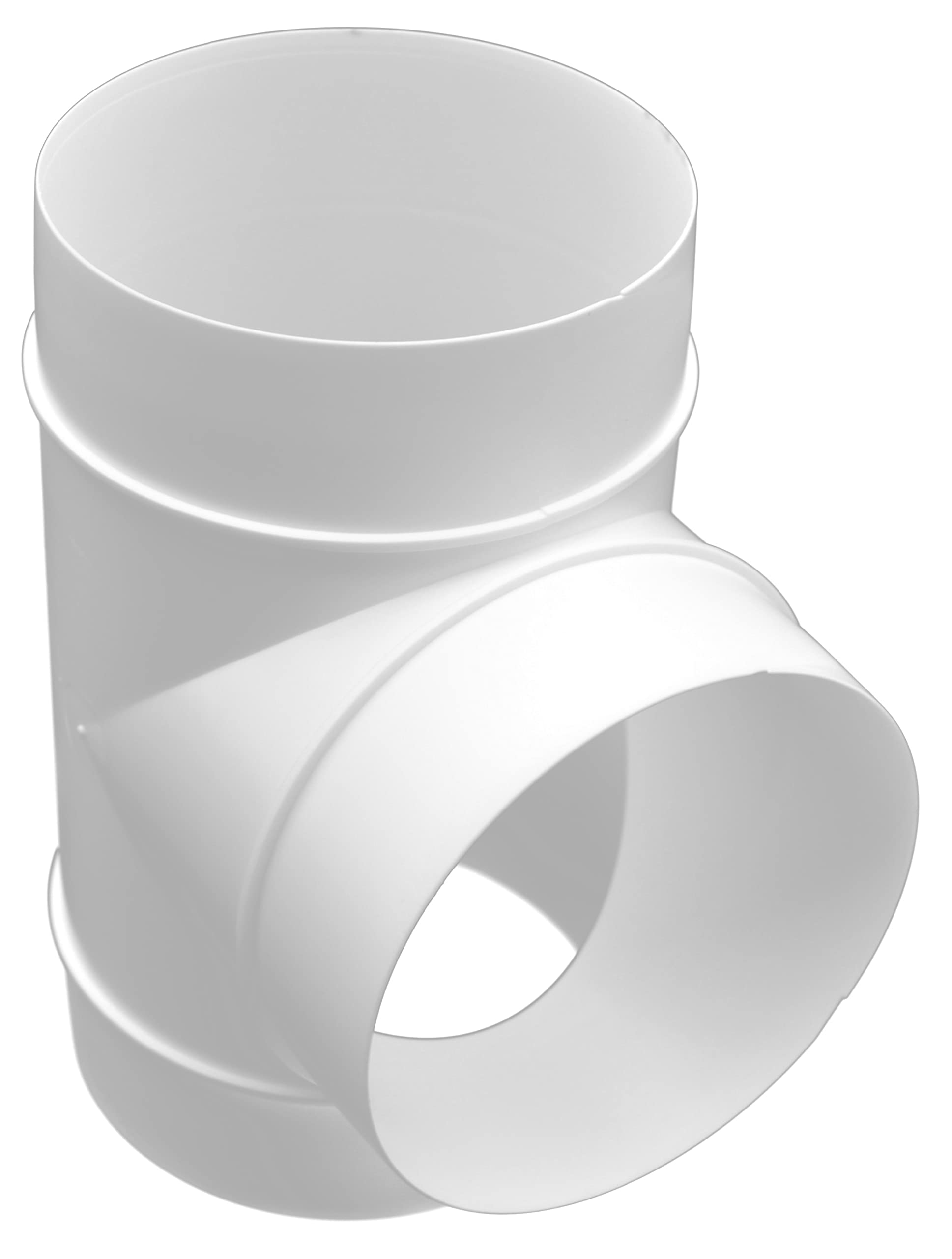 H&C VENT 100mm Conector Pieza en T para Ventilación │ Tubo Aire Acondicionado PVC │ Para Tubería Flexible o Sólido │ Conector de Manguera │ Extractor de Baño Cocina Tubo Rejilla Secadora Ventilador