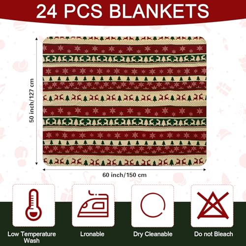 Preboun Pack de 24 Mantas de Lana para Navidad, Diseño Chic miniatura 2