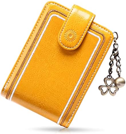 SENDEFN Credit Card Holder RFID Blocking Genuine Leather Ladies Wallet Purse Small Zipper Card Cases Holder for Women