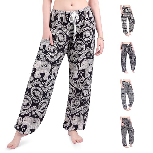 CandyHusky Mens Womens Baggy Lounge Hippie Boho Aladdin Harem Yoga Pants Rayon