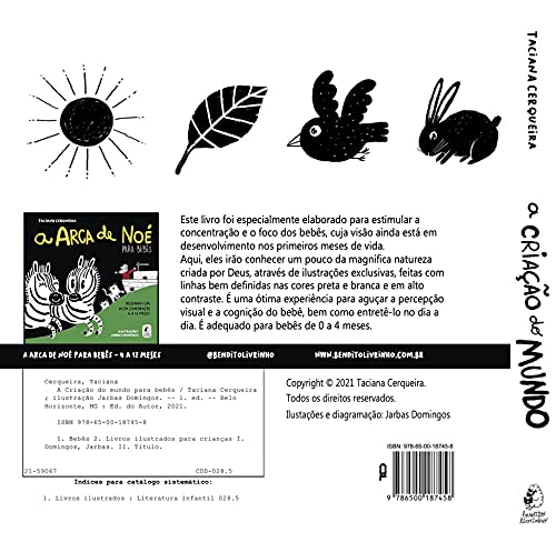 A Criação do Mundo para Bebês. Livro preto e branco (alto contraste) para bebês.