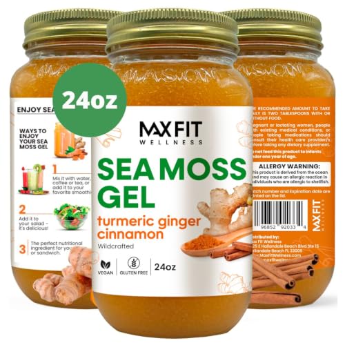 Sea Moss Gel Raw (12 Flavors) 24oz Wildсrafted Gold Sea Moss Gel from Saint Lucia | 92 Vitamins and Minerals | Pure Raw+Non-GMO | Vegan Superfood
