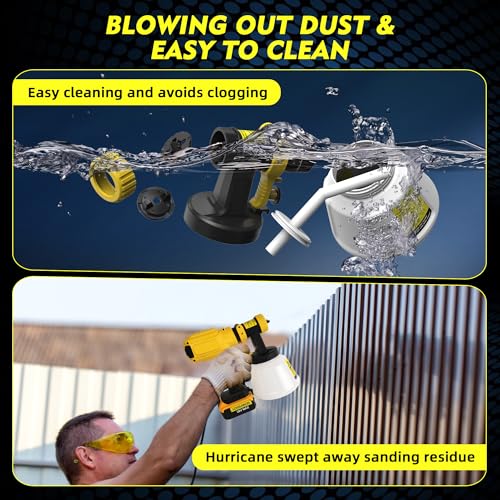 Cordless Paint Sprayer for Dewalt 20V Max Battery, Paint Sprayers for Home Interior Airless Electric HVLP, for Furniture, Walls, Cabinets, Fences, Doors, etc. (Battery NOT Included)