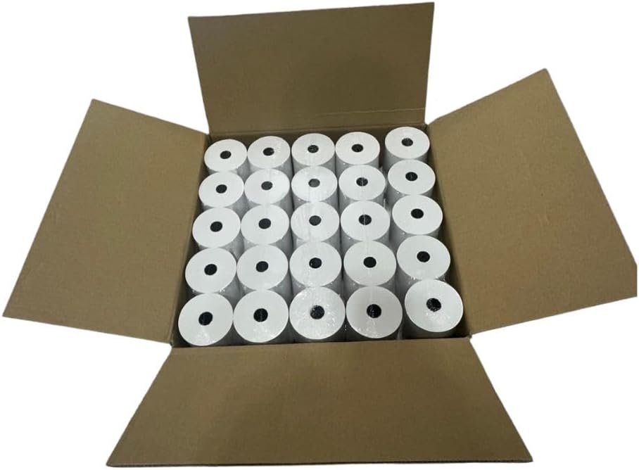 Thermal Paper Receipt Rolls, 3 1/8 x 230, 50 Rolls, 48 GSM, Compatible with Clover POS Printers, POS/Cash Register Paper BPA Free,