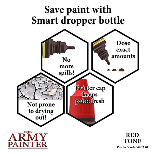 The Army Painter Red Tone Ink - Quickshade Wash - Non-Toxic Lightly Pigmented Water Based Wash Paint For Tabletop Roleplaying, Boardgames, And Wargames Miniature Model Painting #TOP4