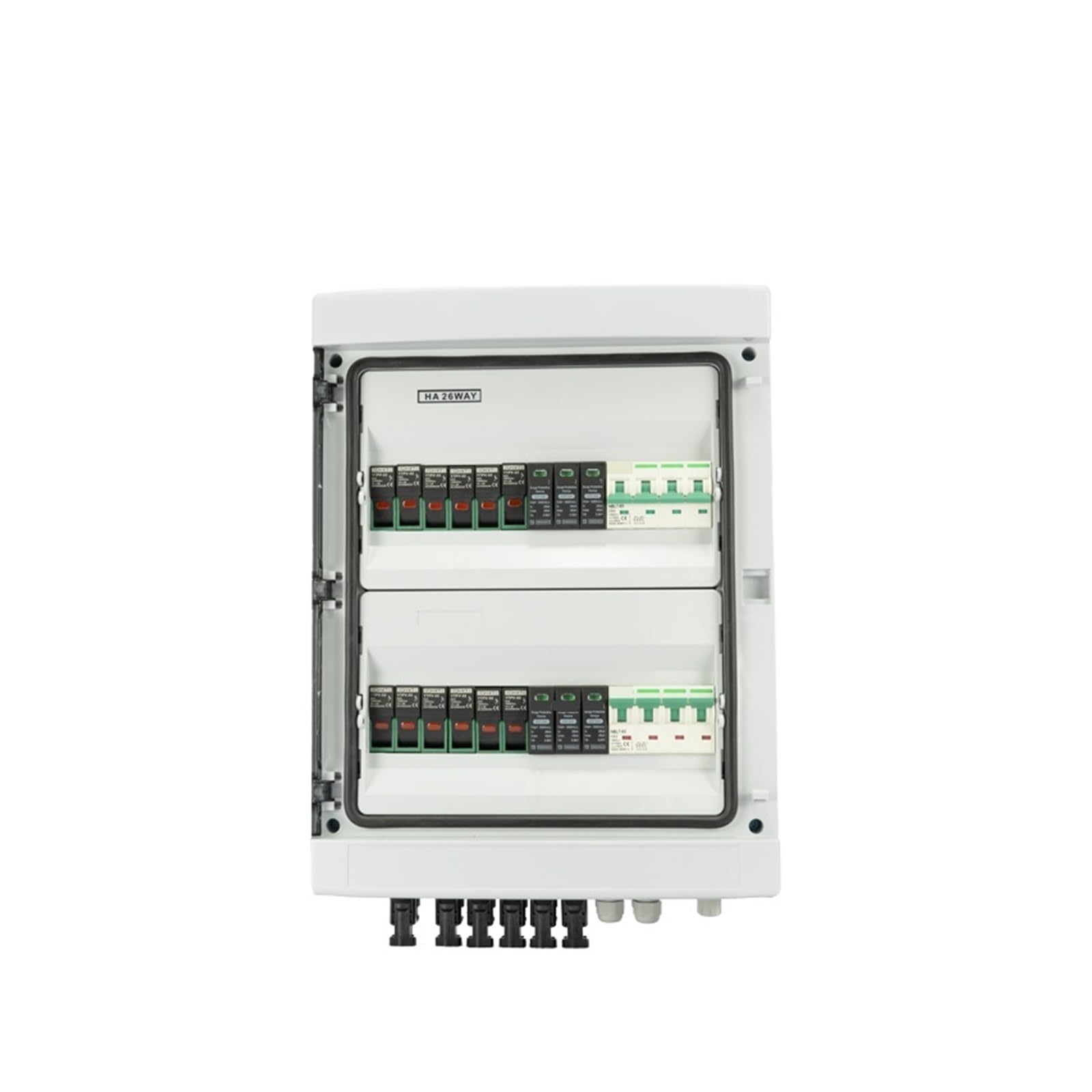RWRAPS Scatola combinatrice CC fotovoltaica Impermeabile IP65 con Protezione Contro i fulmini da sovratensione Solare 6-in-2-out 1000 V 26 Vie