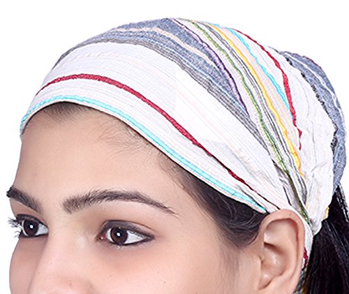 Sarjana Handicrafts Lot 10 Pieces Womens Mens Cotton Headband Striped Hairband Bandana Wrap Band (Multicolored (Assorted)) #TOP3