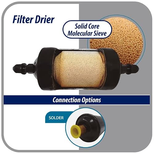 Appli Parts Liquid Line Refrigerant Ac Filter Dryer Hvac Refrigeration 164 1/2 In Sae Flare Connection Universal Unidirectional 7 In Long 3 In Wide Apfd-164 #TOP6