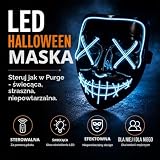 Maska czyszcząca LED – maska kostiumowa sterowana na Halloween, karnawał i karnawał, jako kostium dla mężczyzn i kobiet (niebieski)