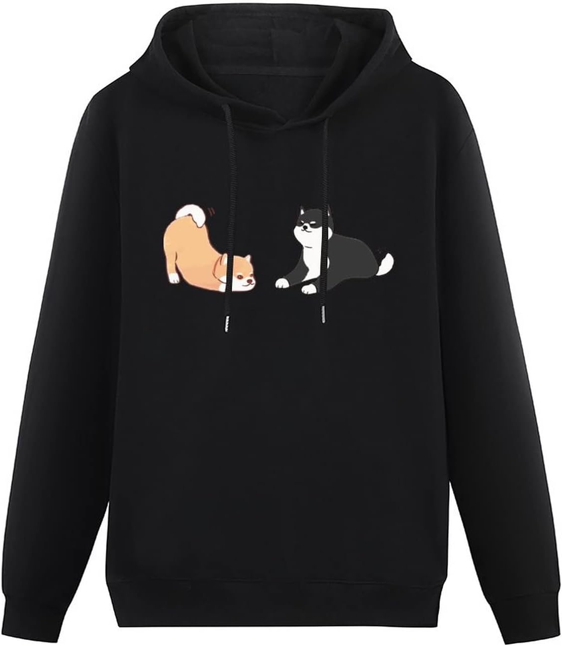 パーカー トレーナー レディース 胡麻と黒 萌え 柴犬 犬柄 スウェットシャツ 100 綿 クルーネック フード付き 長袖 トップス ジャージ かっこいい服 秋 おしゃれ 冬 プルオーバー 肌に優しい シルエット 21新発 柔らかい ゆったり 春
