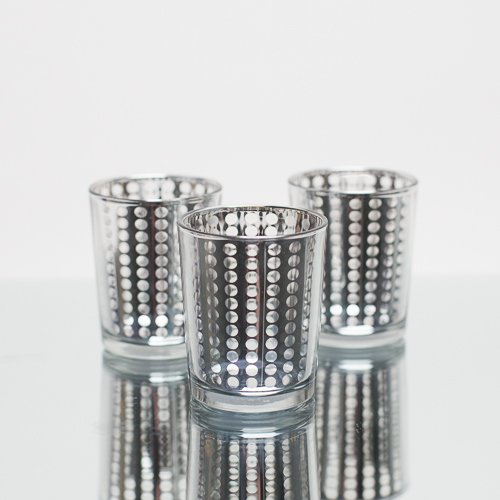 Richland Silver Dotted Glass Holders (12, Small)