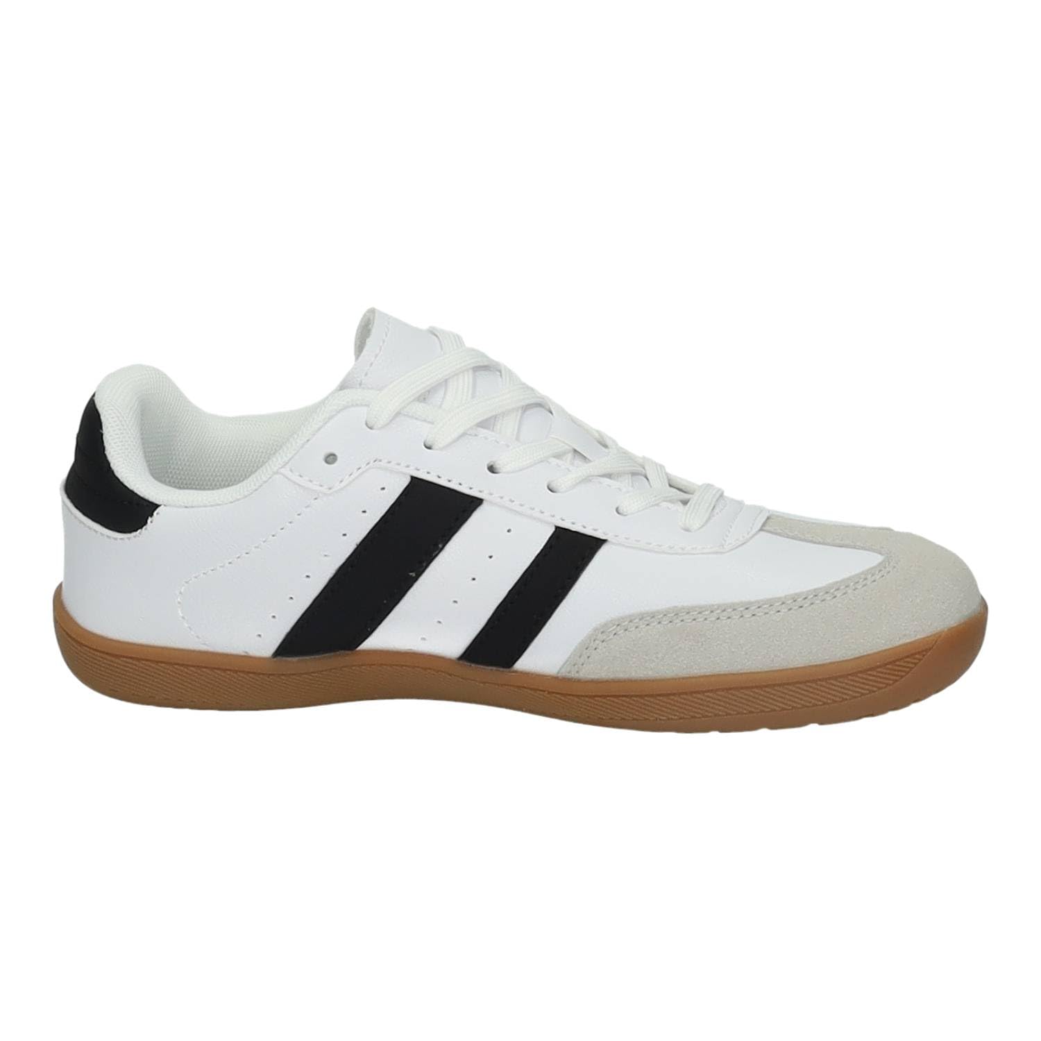 DEMAX 7-1227B2 Zapatillas Deportivas respetuosas para Mujer Blancas con Detalles Negros y Plantilla Double Memory Foam Mujer Deportivos