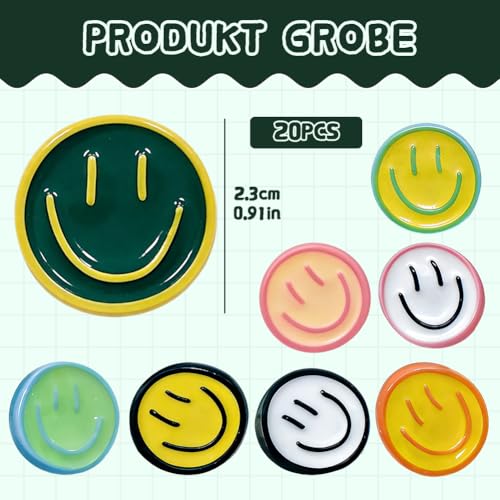 20 Stück Pinnwandnadeln für Bilder, Kreative Pinnnadeln, Lächeln-Gesicht Dekorative Reißzwecke Pinnwand Nadeln Pinnadeln Niedliche Reißnägel für DIY Pinnwand Korktafel Fotowand Büro