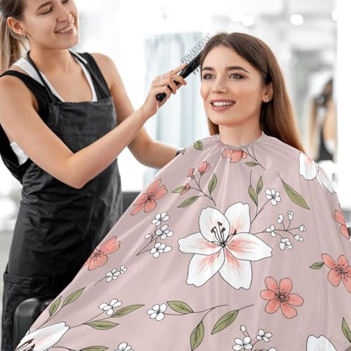 Capa de peluquería profesional impermeable con cierre ajustable a presión para corte y peinado del cabello floral delicado miniatura 7