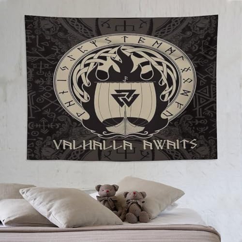 Tapisserie Viking Myth PAZZK pour habiller un mur vide sans faire de travaux