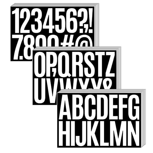 Lettres autocollantes blanches en vinyle pour tableau d'affichage (384 pièces)