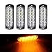 XT AUTO Super Bright Amber 12-LED Car Truck Warning Caution Emergency Construction Waterproof Beacon Flash Caution Strobe Light Bar 4-pack